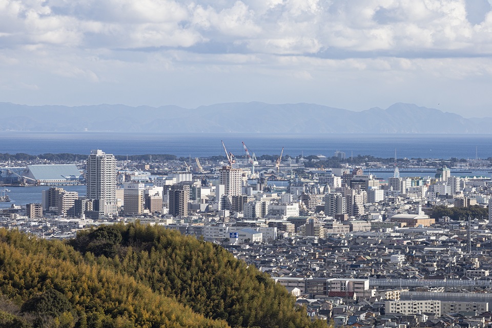 静岡マラソン2026のフィニッシュ地点となる静岡市清水区の街並み