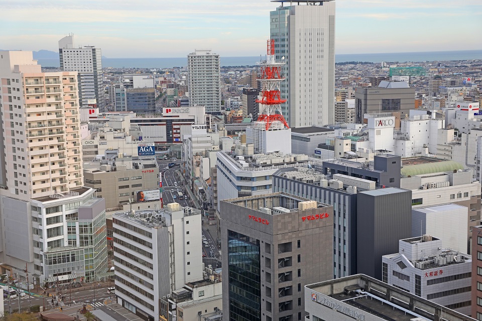 静岡マラソンのスタート地点周辺となる静岡市街地の風景