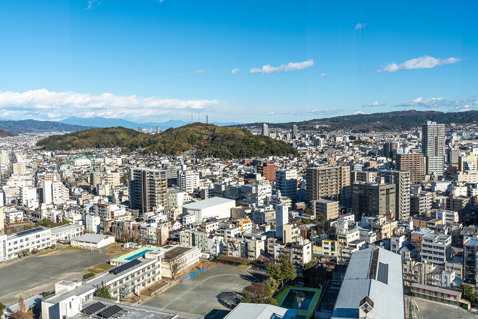 静岡マラソンのスタート地点周辺となる静岡市街地の風景
