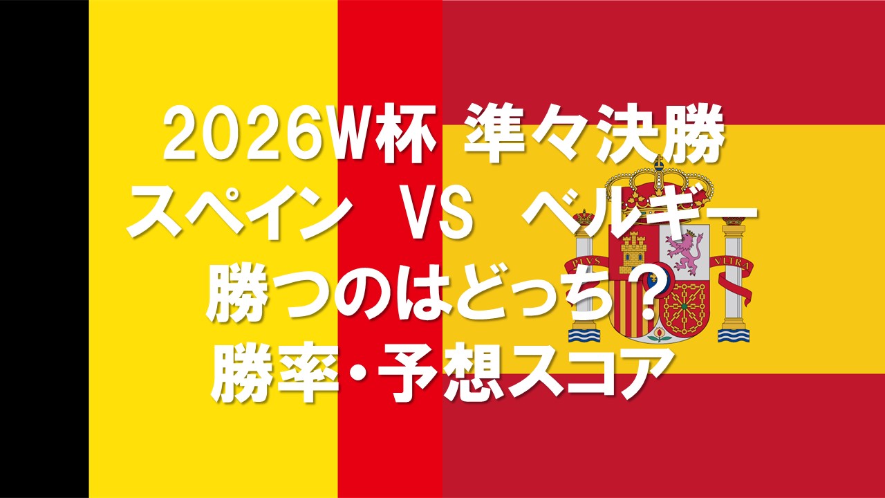 【2026W杯】スペイン対ベルギーはどっちが勝つ？確率・スコアを徹底予想