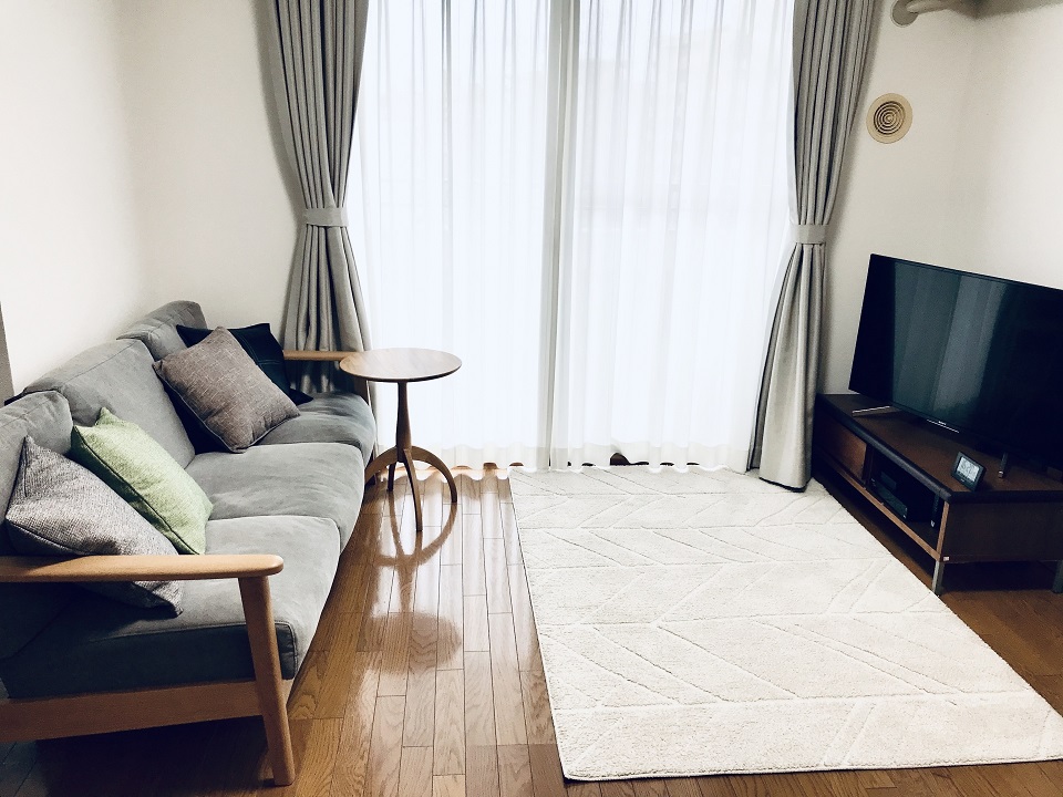 スカパー！基本プランで映画やスポーツを楽しめるテレビ付きリビング